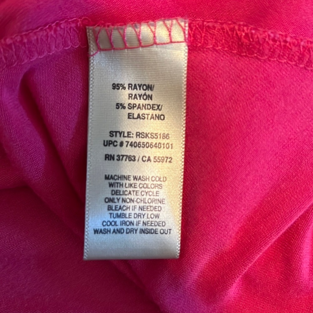 Rafaella Bright Pink Short Sleeve Asymmetric Hem Top - Picture 8 of 10
